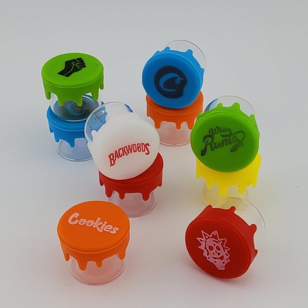 Assorted 5ml Silicone Wax Jar Glass Container